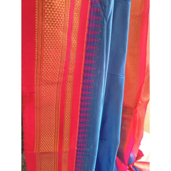 Women Pure Silk Ilkal Saree Handloom Wedding Designer Festive Party - Picture 5 of 11